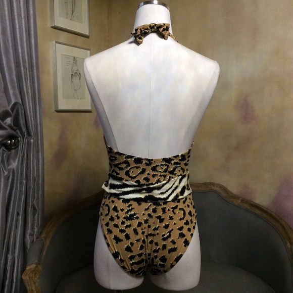 Anne Klein cheetah maillot swimsuit, size 8, like new! - Picture 3 of 15